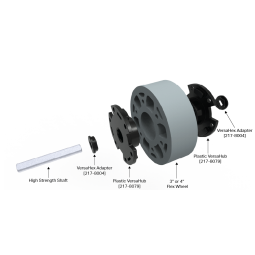 1/2" VersaHex Adapters v2 (1/4" Square Bore, 1/8" Long) (8 Pack), VEX Robotics 217-7946