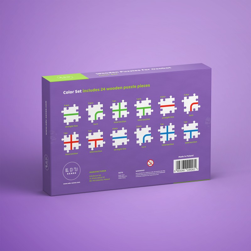 EduSense puzzle en bois pour Ozobot - Ensemble de couleurs, E-01-018