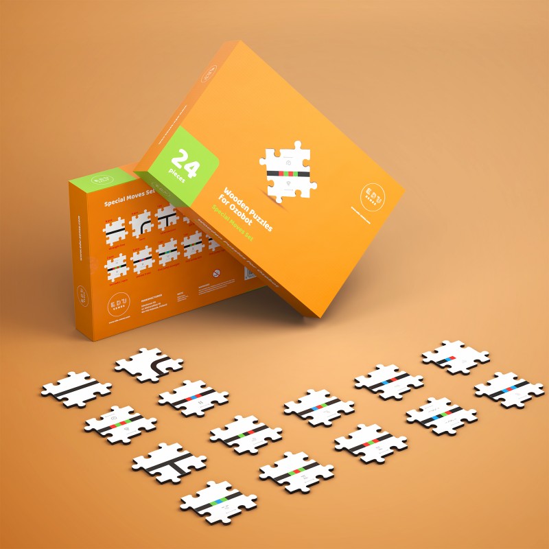 EduSense puzzle en bois pour Ozobot - Ensemble de Mouvements Spéciaux, E-01-017