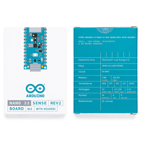 Arduino Nano 33 BLE Sense Rev2 with headers